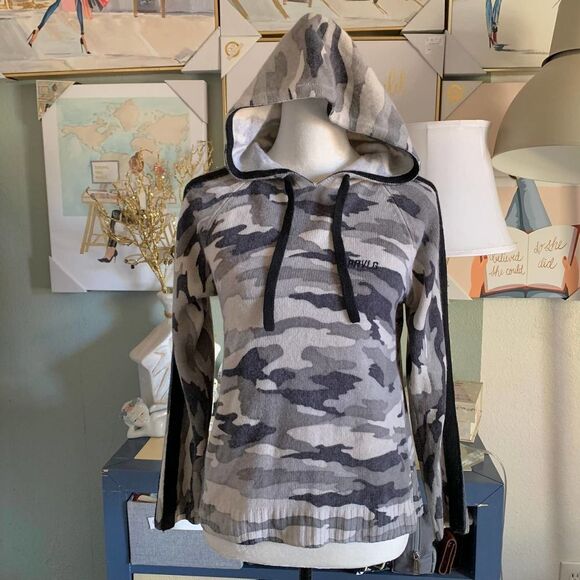 PRVLG threads of privilege 100% cashmere cami sweater hooded xs - Picture 2 of 9